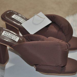 My Mum Made It Size 38 Brown Poly Heeled Sandals Brand New!